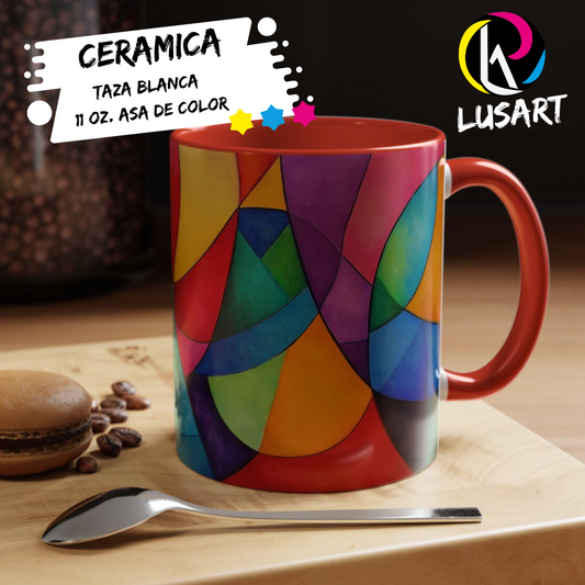 Taza blanca de 11 Oz con Asa e Interior de Color