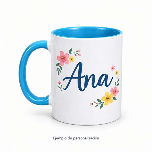 Ejemplo de taza personalizada con el nombre Ana