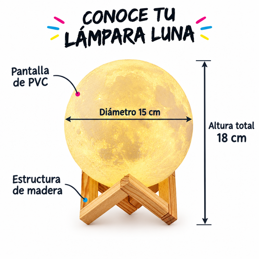 Medidas y materiales de la Lámpara Luna