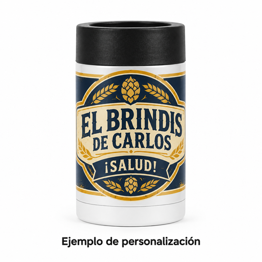 Portalatas personalizado estilo cerveza vintage
