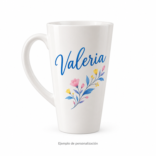 Taza cónica personalizada con Valeria