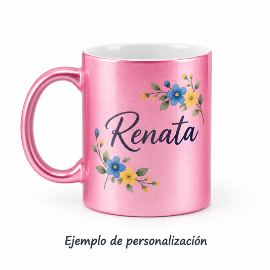 Taza perlada personalizada con Renata