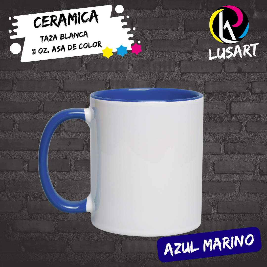 Taza blanca de 11 Oz con Asa e Interior de Color