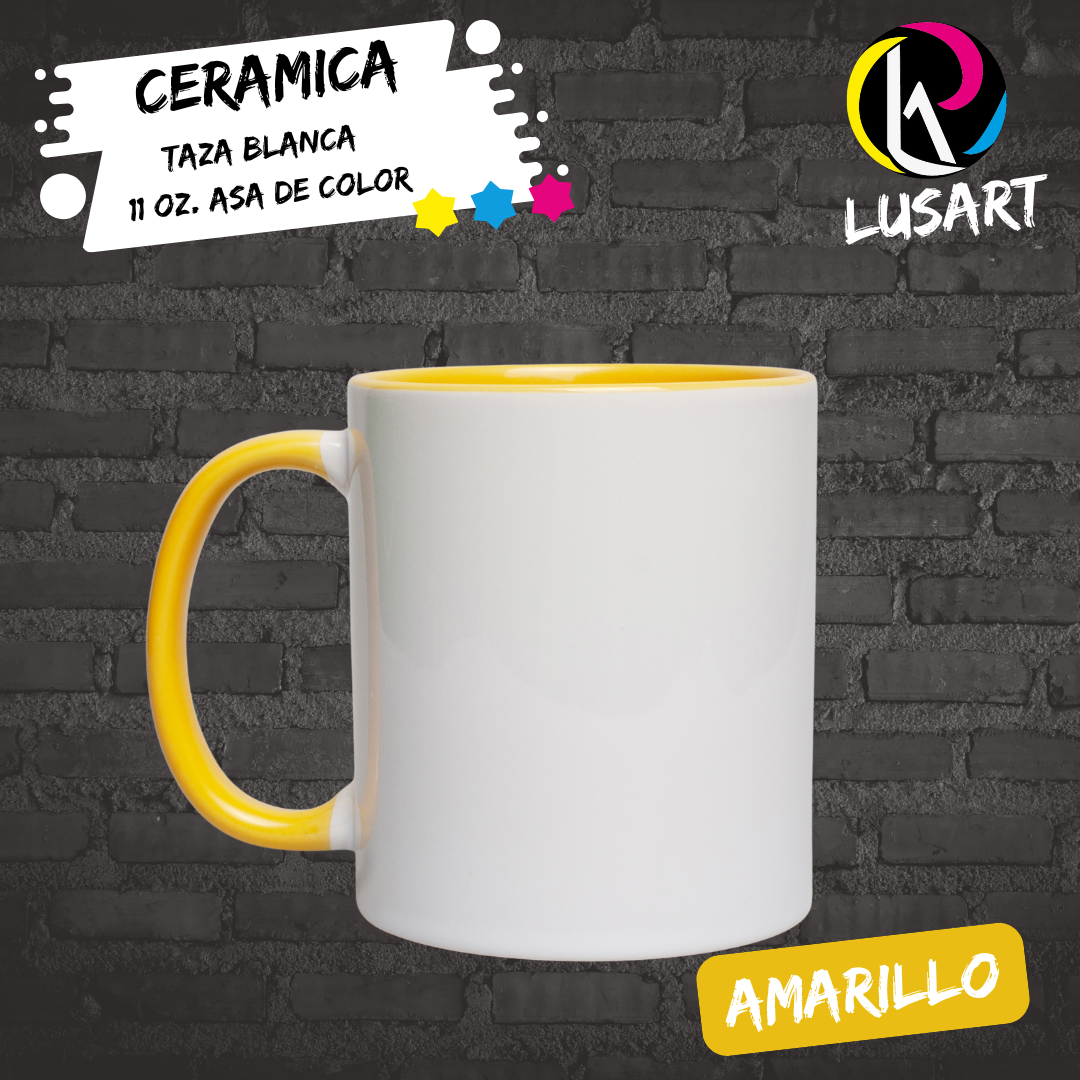 Taza blanca de 11 Oz con Asa e Interior de Color