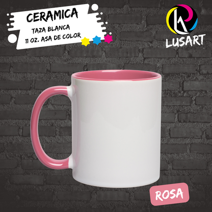 Taza blanca de 11 Oz con Asa e Interior de Color