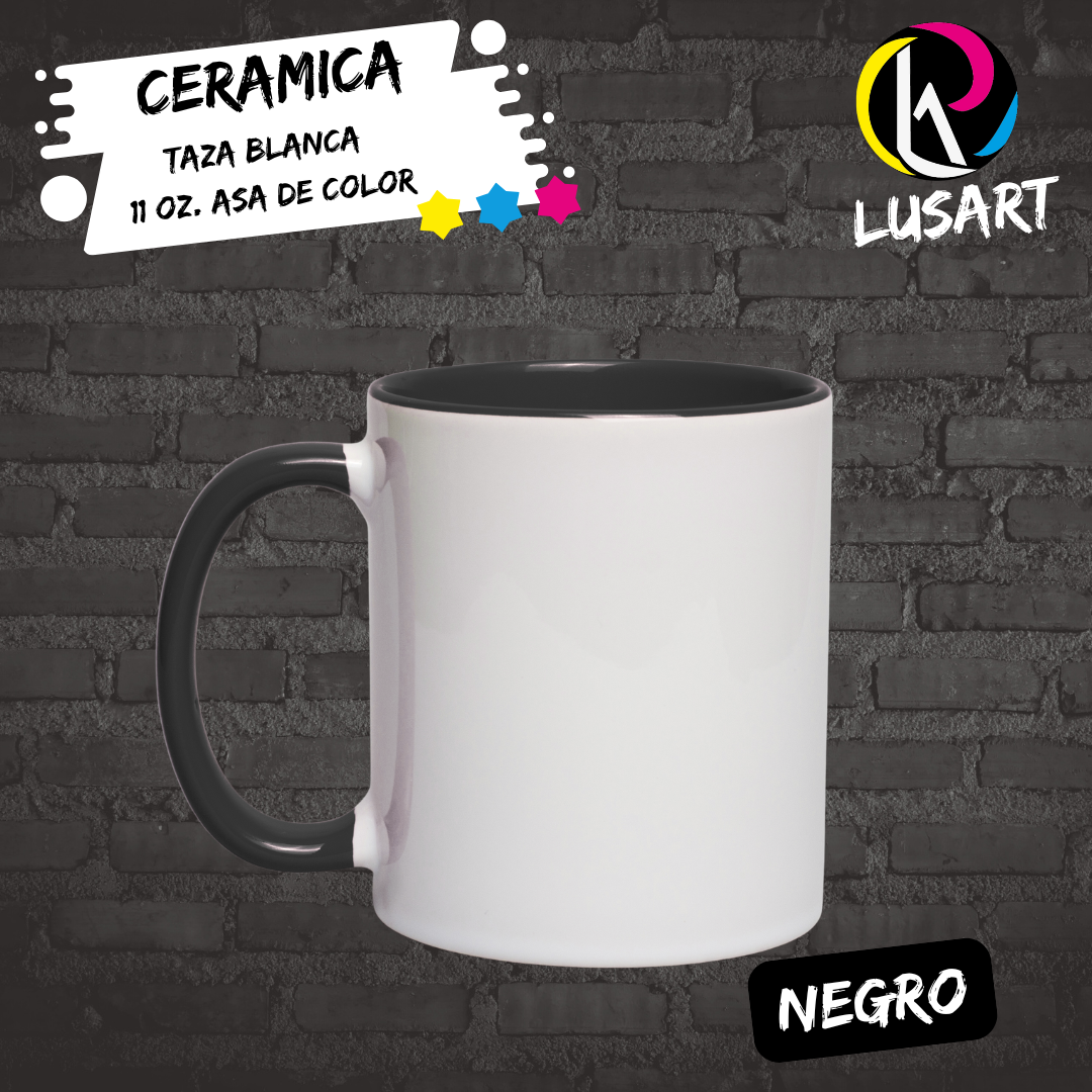 Taza blanca de 11 Oz con Asa e Interior de Color
